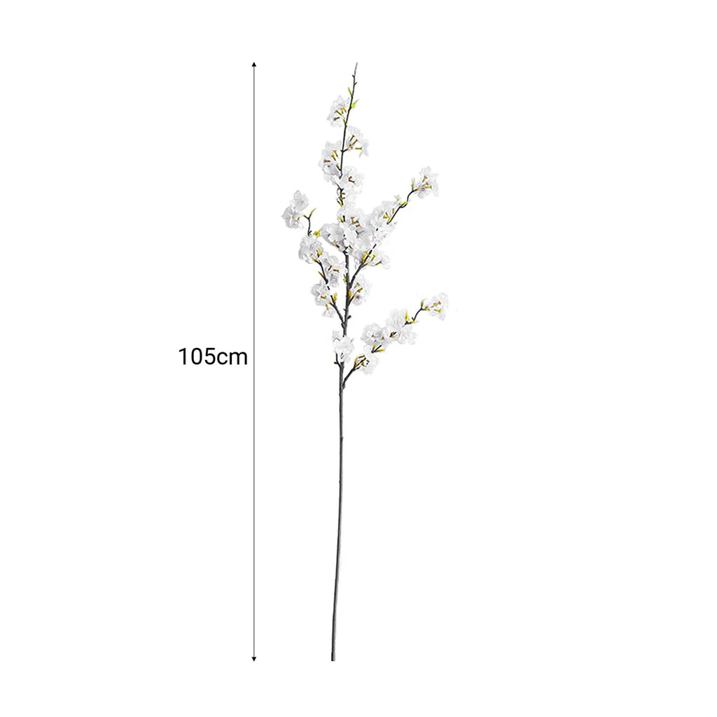 67cm Green Glass Floor Vase with 10pcs White Artificial Flower Set