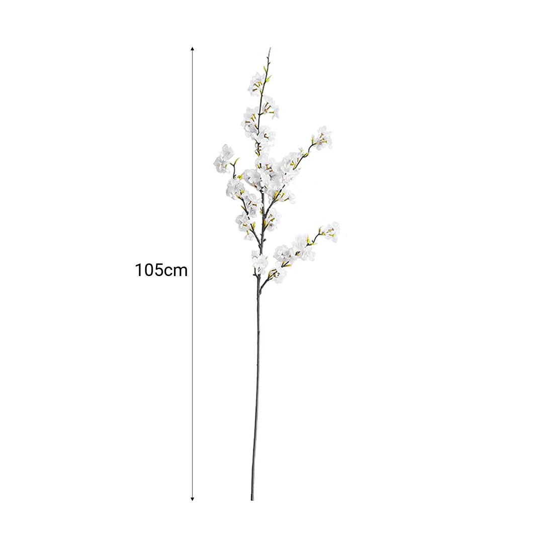 67cm Green Glass Floor Vase with 10pcs White Artificial Flower Set