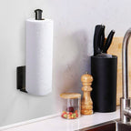 Black Wall-Mounted Kitchen Roll Holder
