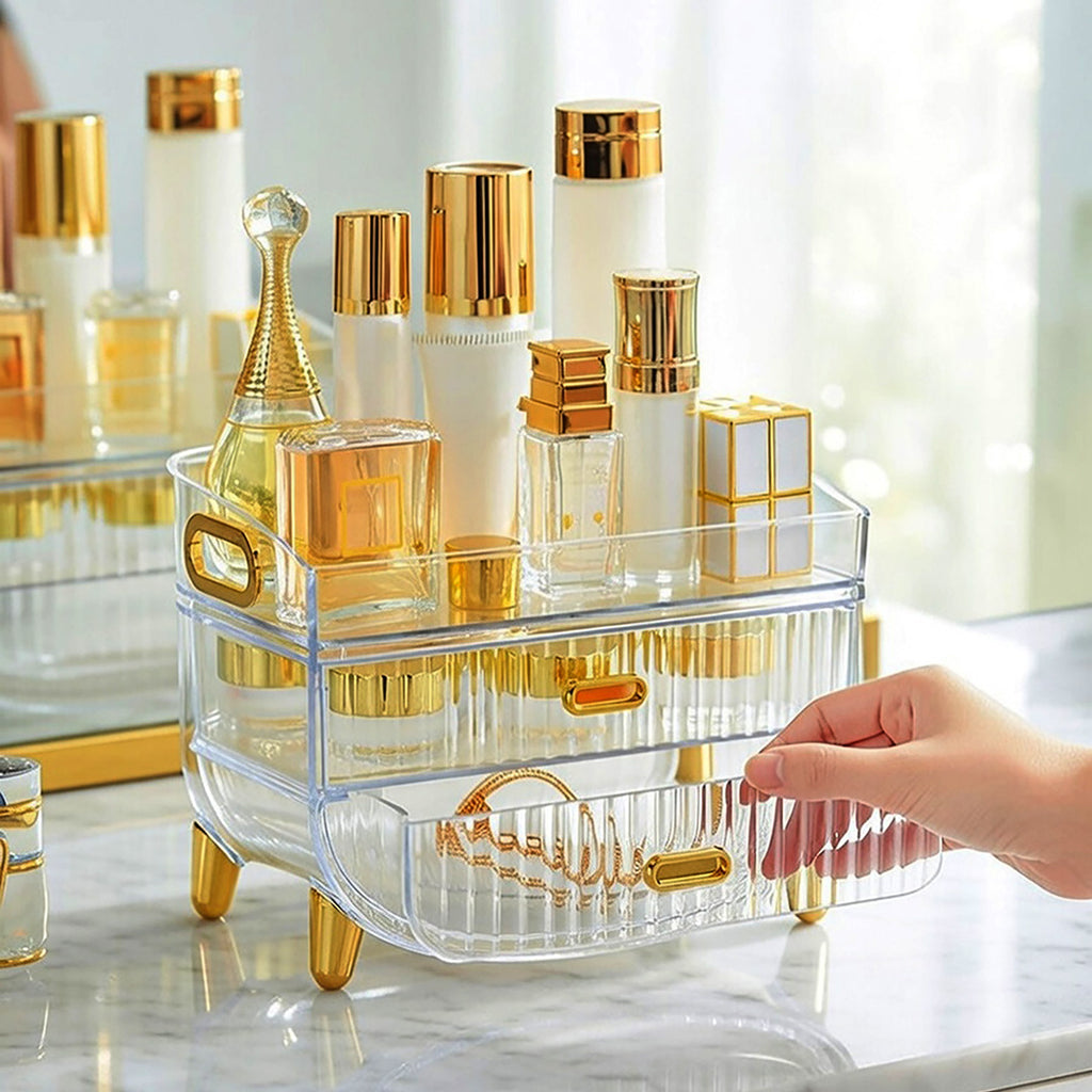 3 Tier Transparent Multifunctional Countertop Cosmetic Storage Organiser