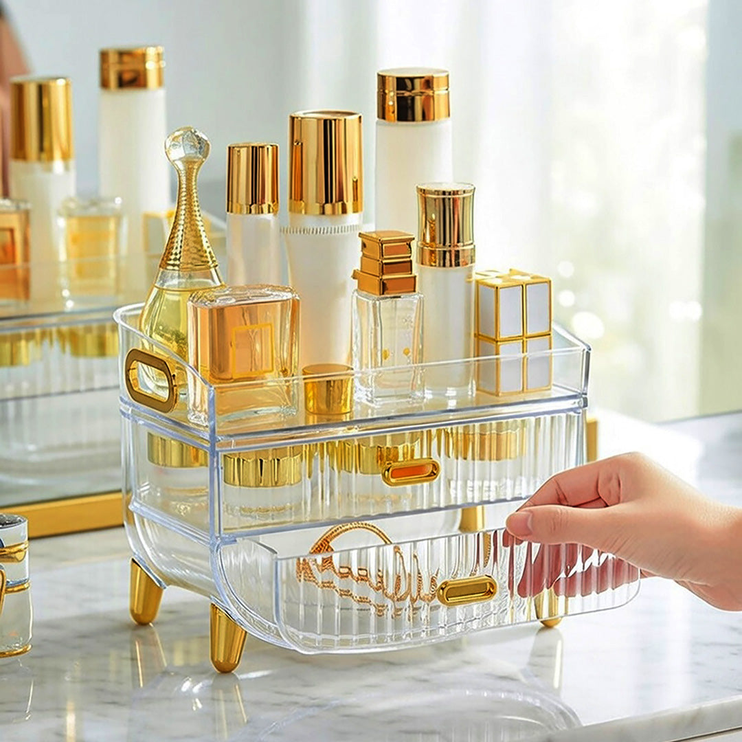 3 Tier Transparent Multifunctional Countertop Cosmetic Storage Organiser