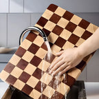 SOGA 39cm Premium Checkered Pattern Wooden Multi-Wood Cutting Board