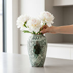 SOGA 30x19cm Green Medium Ceramic Flower Vase Elegant Living Room Home Decor