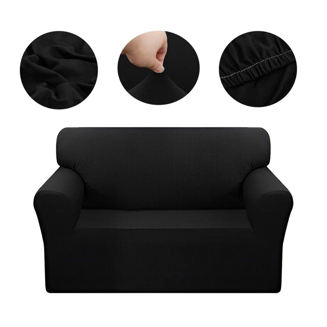 High Stretch 1-Seater Black Sofa Slipcover