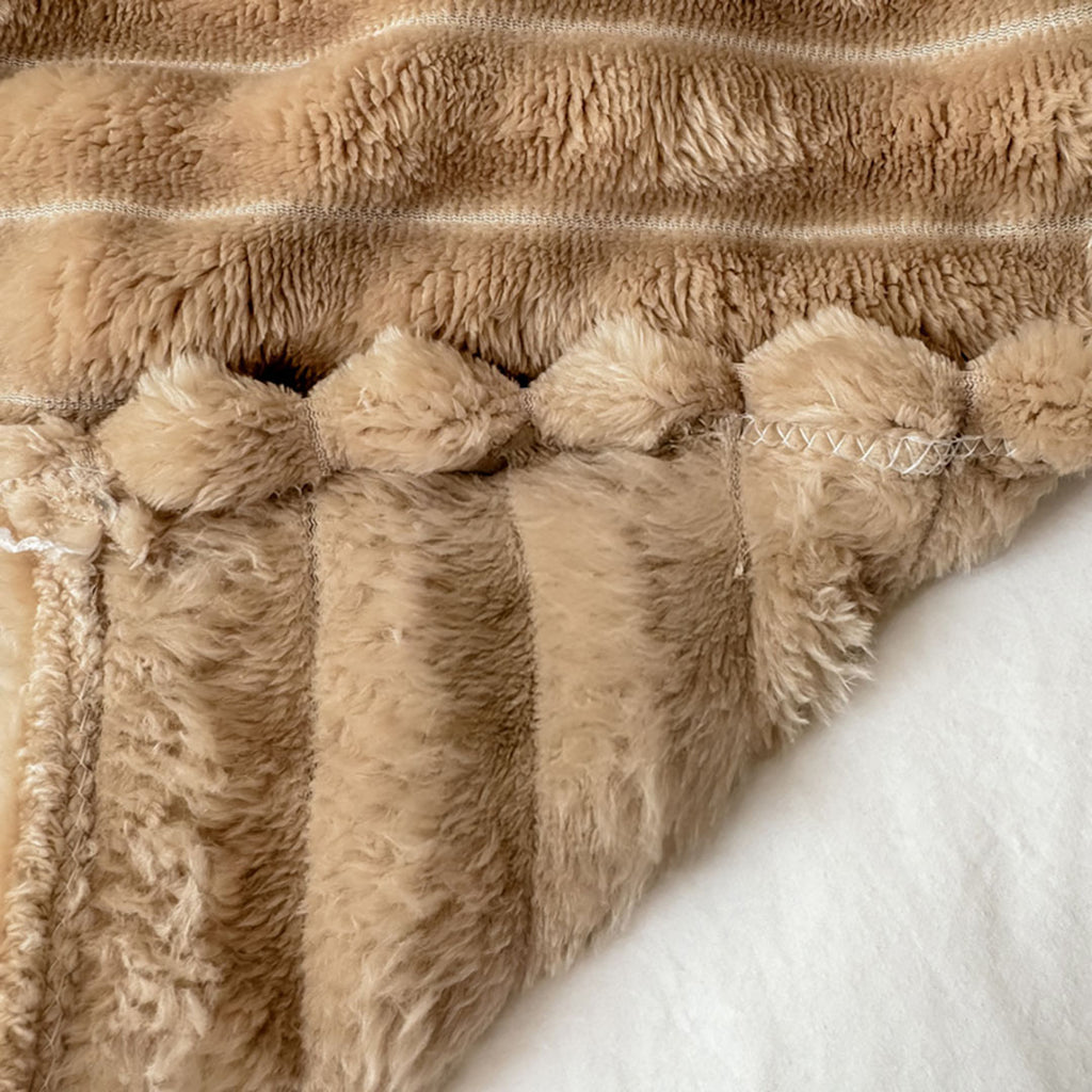 SOGA 2x 150x200cm Warm & Cozy Flannel Polyester Throw Blanket Light Brown