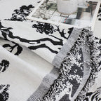 SOGA Two-seater White Sofa Cover Tree Print 180x260cm Polyester