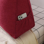 SOGA 150cm Rose Red Triangular Wedge Bed Pillow Headboard Backrest Bedside Tatami Cushion Home Decor