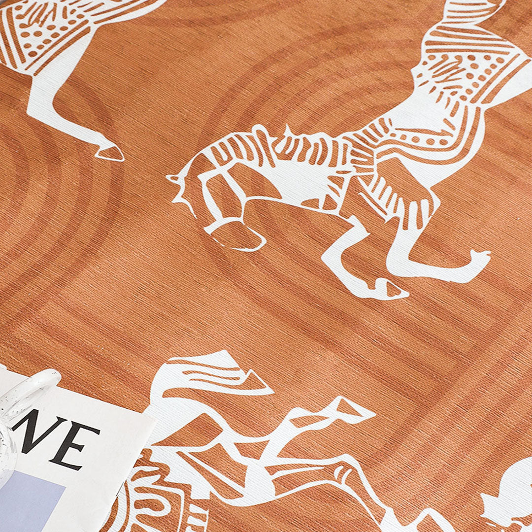 SOGA One-Seater Orange Horse Print 90x90cm Throw Blanket Sofa Cover