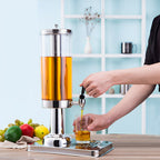 Single 3L Silver Stainless Steel Beverage Dispenser