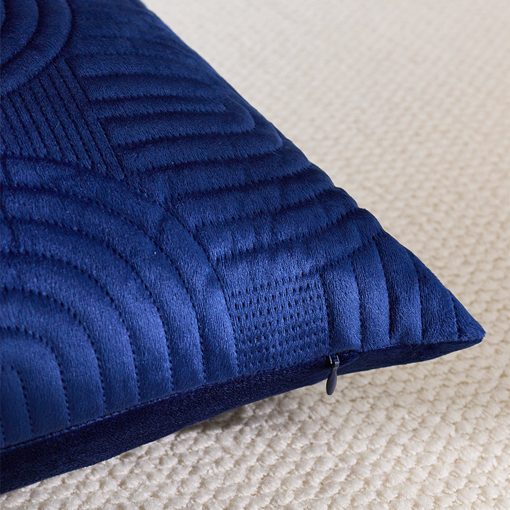 SOGA 30cm Blue Textured Geometric Pattern Decorative Throw Pillow