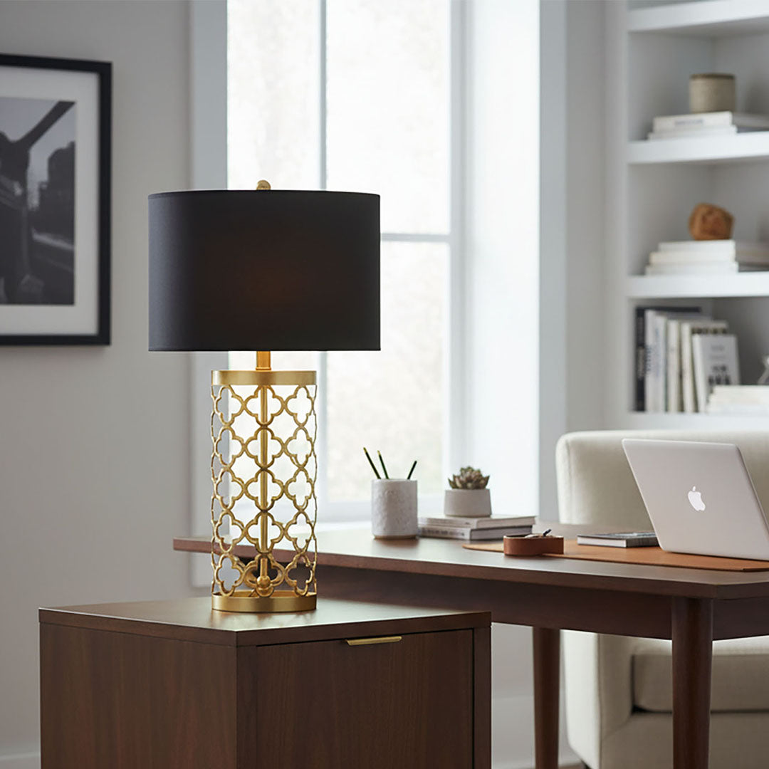 Hollowed Table Lamp with Dark Shade