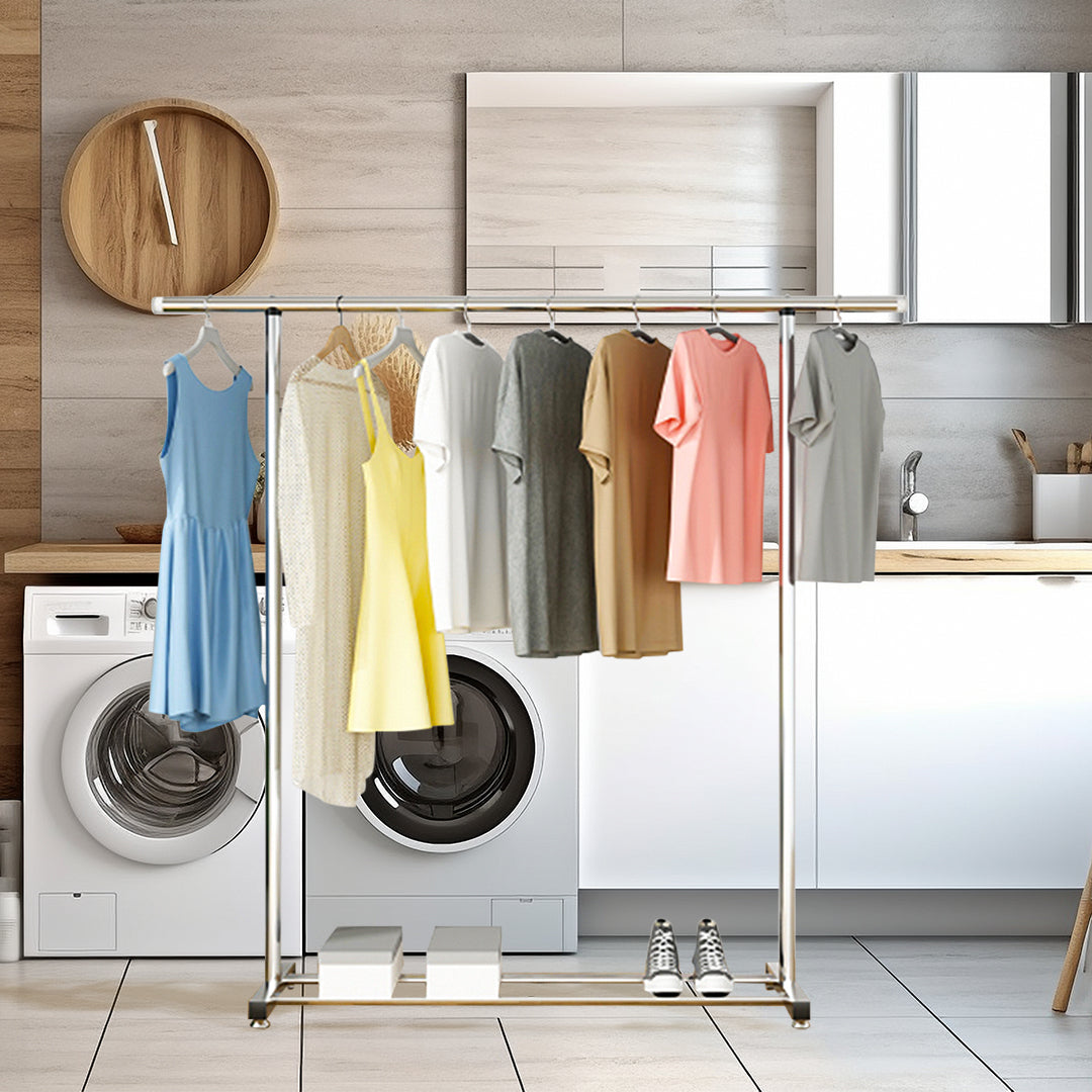 125cm Stainless Steel Floor-Standing Clothes Rack Durable and Space-Saving