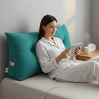 SOGA 100cm Blue Green Wedge Bed Cushion