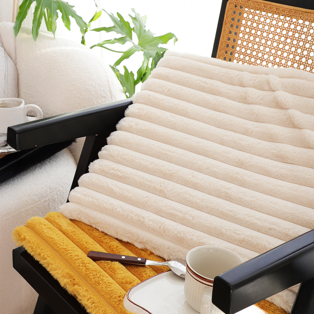 SOGA 45cm Cream Corduroy Square Soft Leaning Plush Backrest Throw Seat Pillow