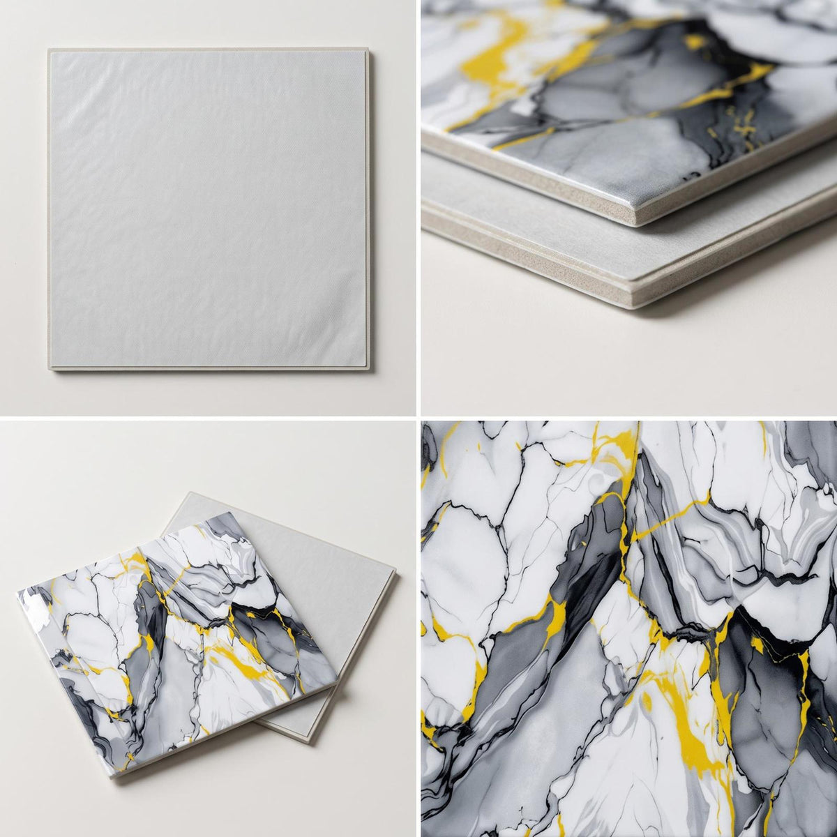 SOGA Peel & Stick Floor and Wall Tiles 30 x 30cm 10 Pack Blue Agate Faux Marble