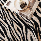 130x170cm Throw Blanket Black and White Soft Zebra Print