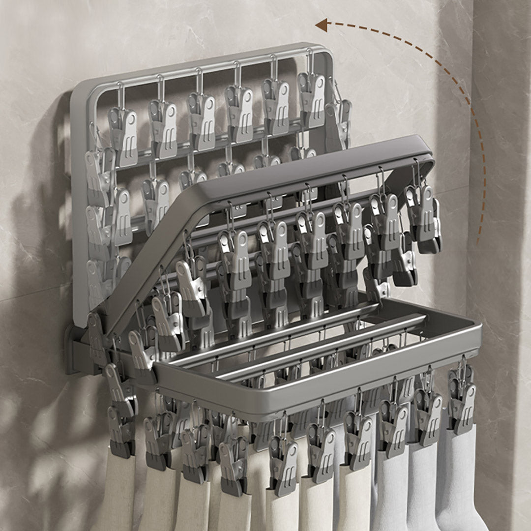Wall-Mounted Multi-Clamp  Clothes Hanger