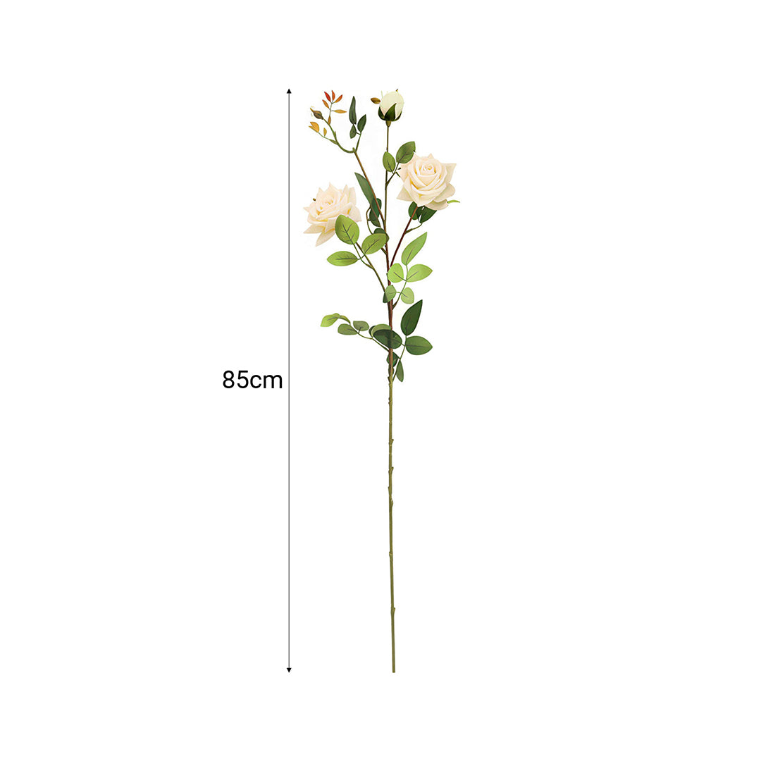 51cm Blue Glass Floor Vase with 12pcs White Artificial Flower Set