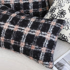 SOGA 2X 35cm Modern Plaid Pattern Blush Pink Gray Throw Pillow