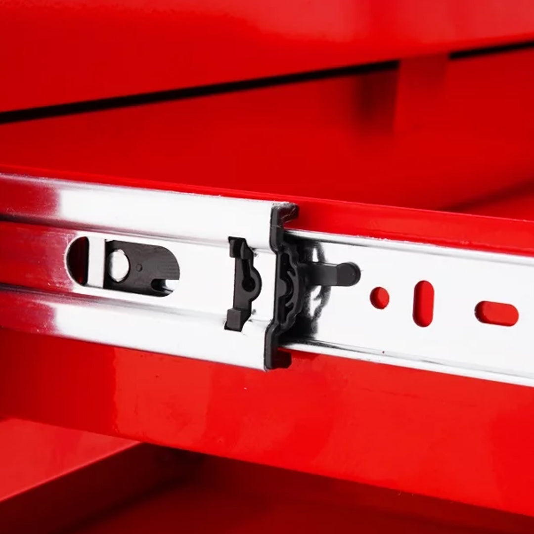 3 Tier Tool Storage Cart with Drawer and Hooks Red