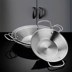 SOGA 21cm Signature Dry Pot crafted with 201 Material in Silver Color For Kitchen Essential