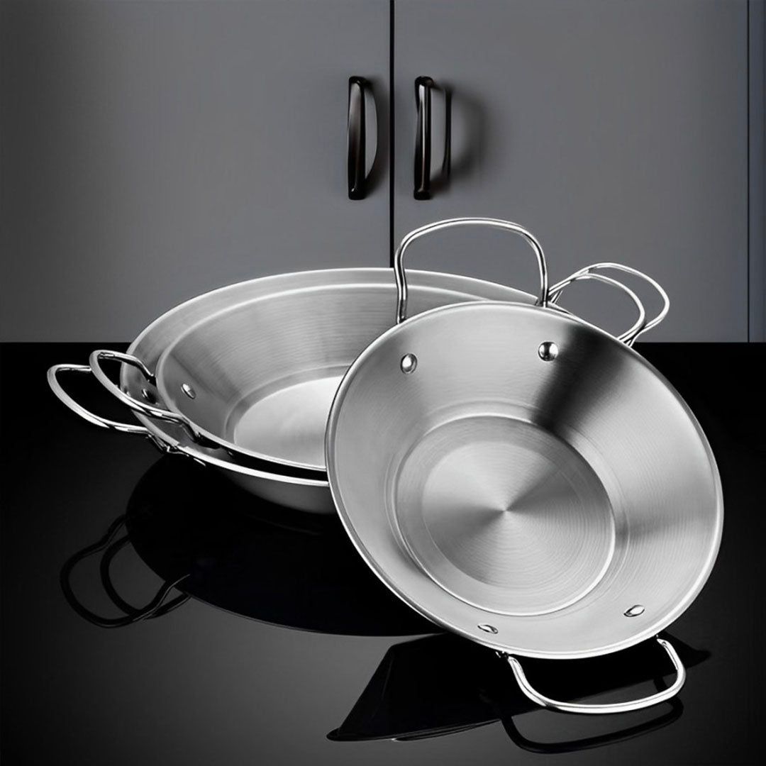 SOGA 21cm Signature Dry Pot crafted with 201 Material in Silver Color For Kitchen Essential