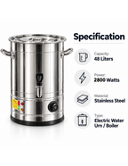 48L Stainless Steel URN Commercial Water Boiler