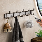 37cm Wall Mounted Towel Rack with Durable Hooks