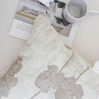 SOGA 45cm Botanical Cream Poppy Flower Print Linen Decorative Throw Pillow