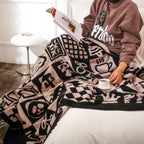 130x160cm Throw Blanket  Black and White