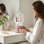 Pink 360 Degree Rotating LED Light  Jewelry Storage Organiser