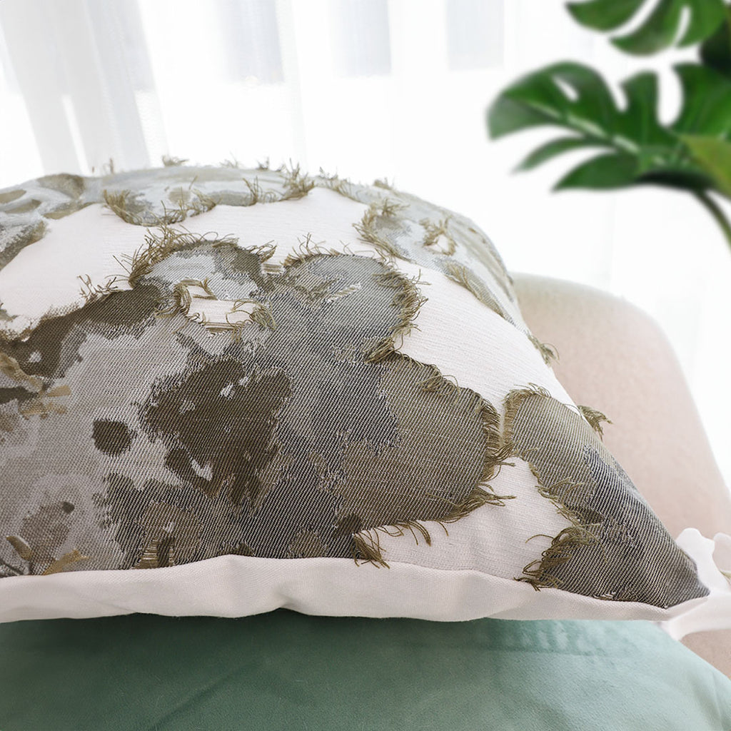 SOGA 45cm Abstract Gray Floral Watercolor Print Contemporary Throw Pillow