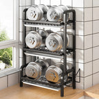 3 Tier Steel Black Kitchen Drying Rack Dish 62cm