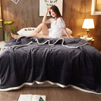 Dark Grey Throw Blanket Warm Cozy