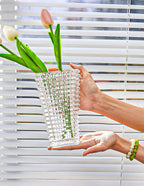 SOGA 22.5cm Handcrafted Clear Glass Vase, Classic Design for Home Decor