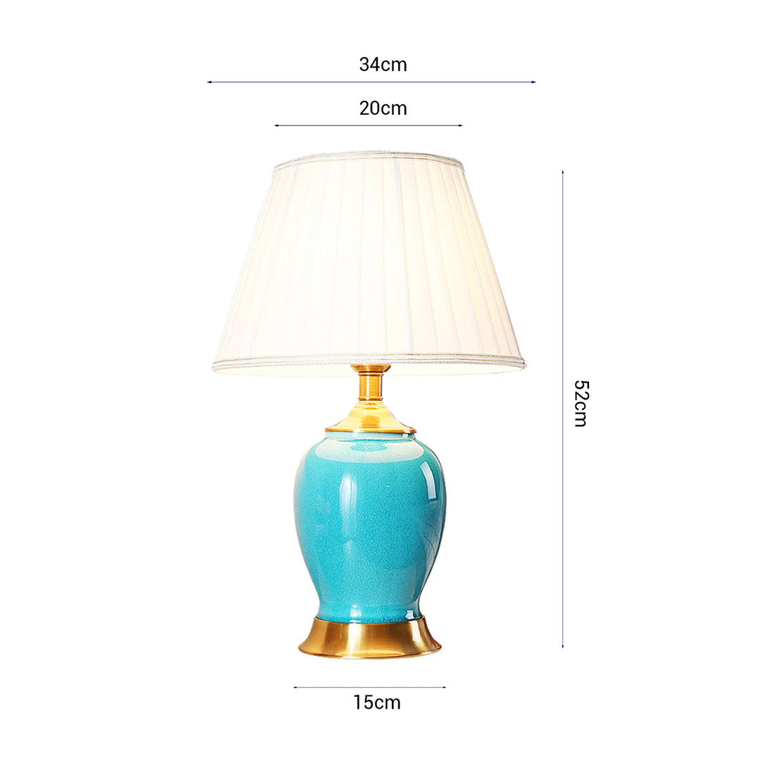Ceramic Oval Table Lamp Blue