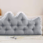 SOGA 120cm Crown Pillow Tufted Light Grey Headboard Cushion for Bed