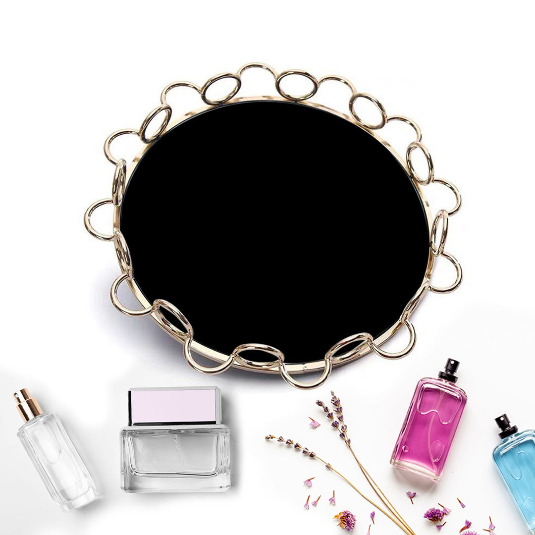 38cm Round Vanity Tray Organiser with Handles