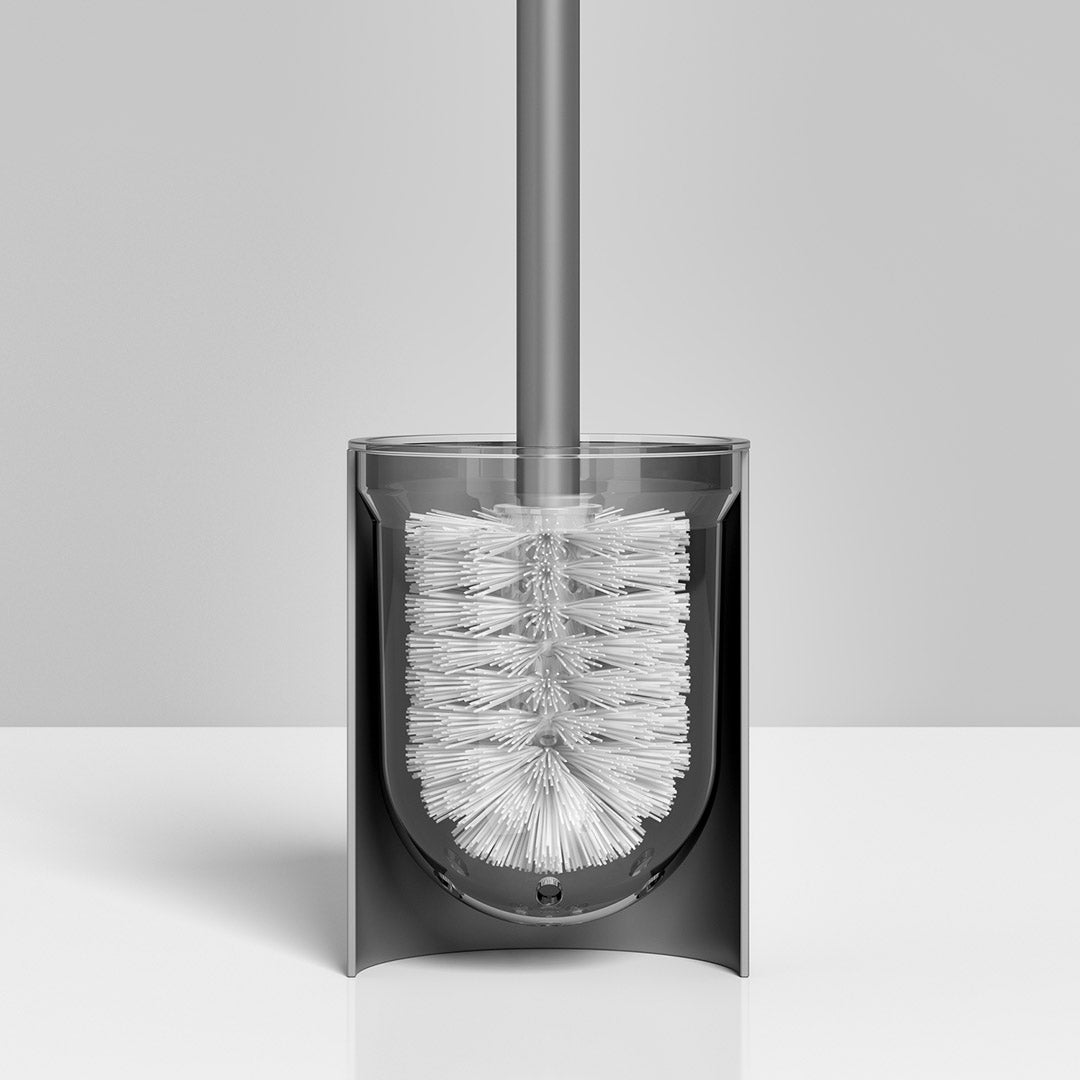 27cm Wall-Mounted Toilet Brush –Dark Grey with Drain Holes