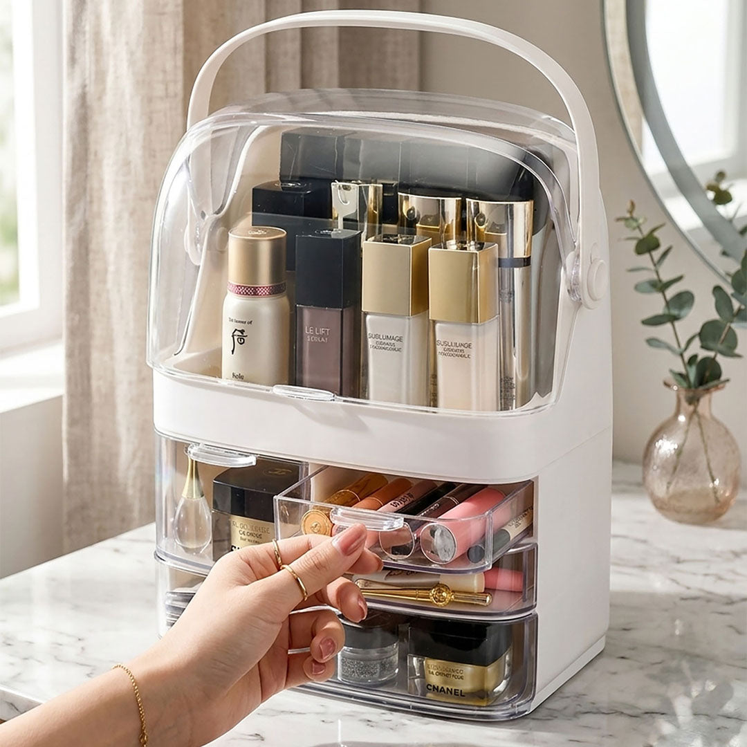 3 Tier White Countertop Cosmetic Storage Organiser