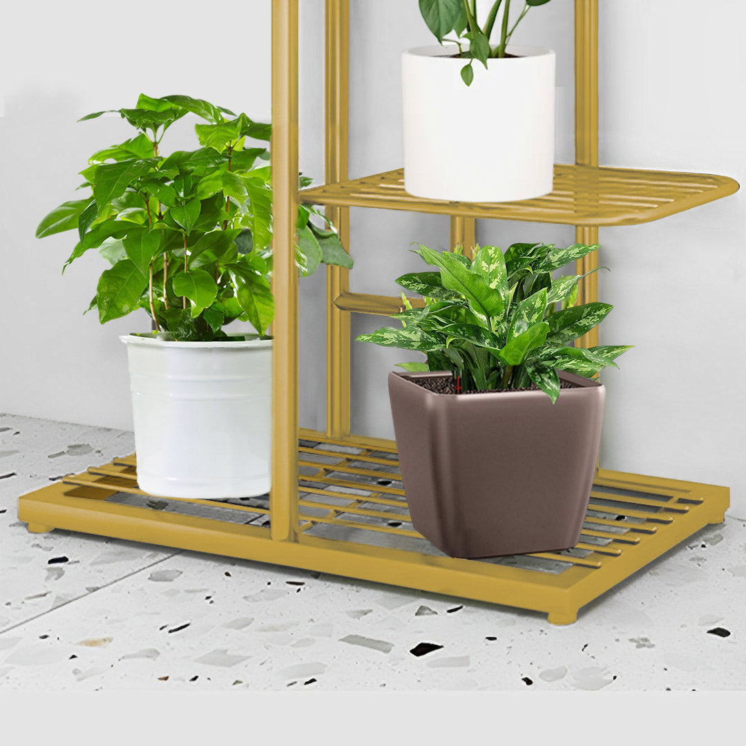 8 Tier Gold Metal Plant Flowerpot Display Rack
