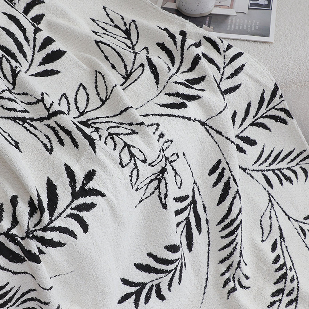 SOGA One-seater White Sofa Cover Leaf Print 130x180cm Polyester