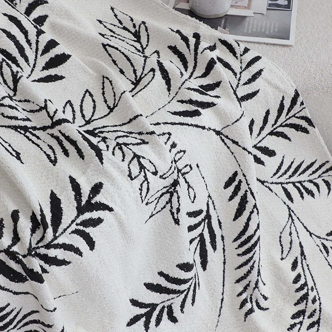 SOGA One-seater White Sofa Cover Leaf Print 130x180cm Polyester