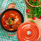 Cast Iron Porcelain Casserole 5L Orange 26cm