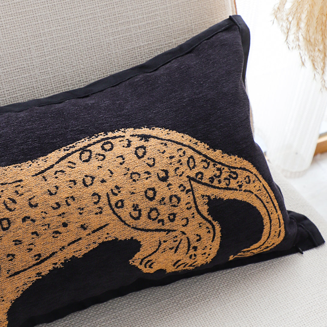 SOGA 30cm Modern Charcoal Gray Leopard Pattern Throw Pillow