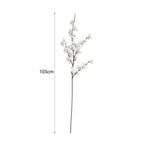 51cm Green Glass Floor Vase and 10pcs White Artificial Flower Set
