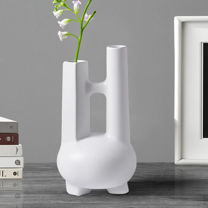 Ornament Modern Geometric Vase Minimalist Double Tube