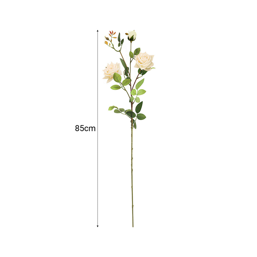 67cm Green Glass Floor Vase and 12pcs White Artificial Flower Set