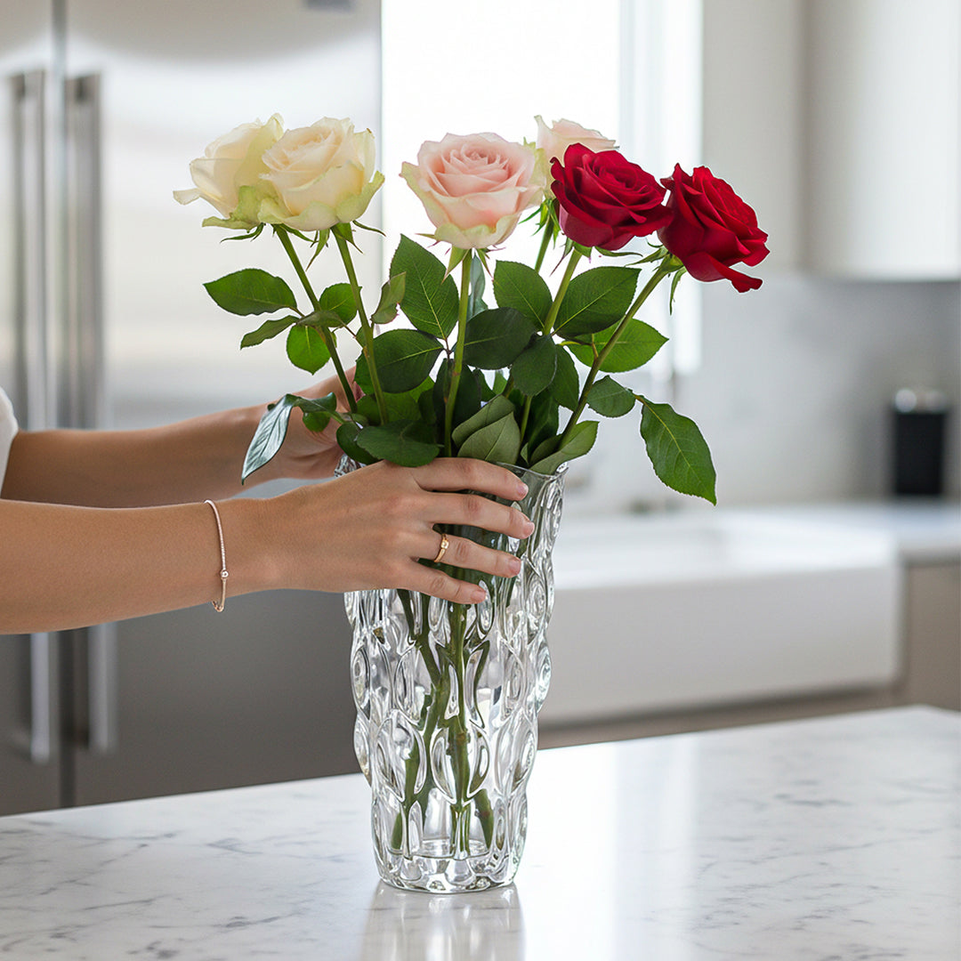 SOGA 29cm Glass Clear Vase Crystal VASE Thick Modern Home Decor