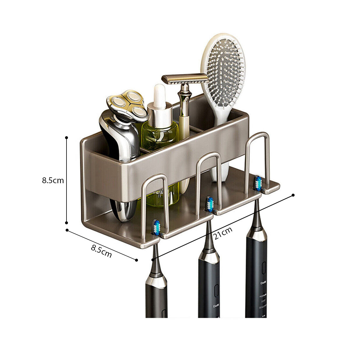 21cm Wall-Mounted Bathroom Storage Rack
